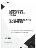 MNO2608 EXAM PACK 2026  - DETAILED QUESTIONS AND ANSWERS 