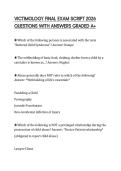 VICTIMOLOGY FINAL EXAM SCRIPT 2026 QUESTIONS WITH ANSWERS GRADED A&plus;