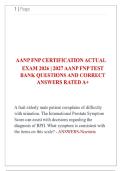 AANP ACTUAL Exam &vert;QUESTIONS & ANSWERS&vert; already graded A&plus; &lpar;COMPLETE BUNDLE&rpar; UPDATED&excl;&excl;&excl;