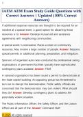 IAEM AEM Exam Study Guide Questions with  Correct Answers &vert; Updated &lpar;100&percnt; Correct  Answers&rpar;