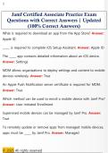 Jamf Certified Associate Practice Exam  Questions with Correct Answers &vert; Updated  &lpar;100&percnt; Correct Answers&rpar;