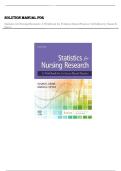 Test Bank &ndash; Statistics for Nursing Research&colon; A Workbook for Evidence-Based Practice &lpar;3rd Edition&rpar; by Susan K&period; Grove &vert; All Chapters &vert; Complete Guide
