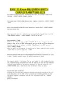 EMS 131 Exam 4 QUESTIONS WITH CORRECT ANSWERS 