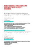 NUR 612 FINAL EXAM QUESTIONS COMPLETE AND CORRECT ANSWERS &vert; 100&percnt; PASS