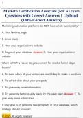 Marketo Certified Associate 2&period;0 &lpar;MCA Study  Guide&rpar; Questions with Correct Answers &vert;  Updated &lpar;100&percnt; Correct Answers&rpar; 