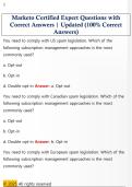 Marketo Certified Expert Questions with  Correct Answers &vert; Updated &lpar;100&percnt; Correct  AnswersMarketo Certified Expert Questions with  Correct Answers &vert; Updated &lpar;100&percnt; Correct  Answers