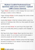 Marketo Certified Professional Exam  Questions with Correct Answers &vert; Updated  &lpar;100&percnt; Correct Answers&rpar; 