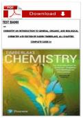 TEST BANK  FOR  CHEMISTRY AN INTRODUCTION TO GENERAL&comma; ORGANIC&comma; AND BIOLOGICAL CHEMISTRY 13TH EDITION BY KAREN TIMBERLAKE&comma; ALL CHAPTERS   COMPLETE GUIDE A&plus;