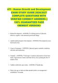 ATI - Human Growth and Development  EXAM STUDY GUIDE 2026&sol;2027  COMPLETE QUESTIONS WITH  VERIFIED CORRECT ANSWERS &vert;&vert;  100&percnt; GUARANTEED PASS  <NEWEST VERSION> 