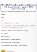 Micro Final Exam Portage Learning Questions  with Correct Answers &vert; Updated &lpar;100&percnt;  Correct Answers&rpar; 