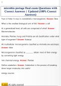 microbio portage final exam Questions with  Correct Answers &vert; Updated &lpar;100&percnt; Correct  Answers&rpar;