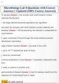 Microbiology Lab 8 Questions with Correct  Answers &vert; Updated &lpar;100&percnt; Correct Answers&rpar; 