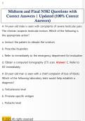 Midterm and Final N582 Questions with  Correct Answers &vert; Updated &lpar;100&percnt; Correct  Answers&rpar; 