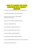 HVAC D2 LICENSE TEST EXAM QUESTIONS WITH CORRECT ANSWERS