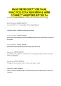 HVAC REFRIGERATION FINAL PRACTICE EXAM QUESTIONS WITH CORRECT ANSWERS RATED A&plus;&period;pdf