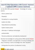 msn 612 final Questions with Correct Answers  &vert; Updated &lpar;100&percnt; Correct Answers&rpar; 