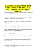 Electrical Refrigeration & air conditioning Technology test EXAM QUESTIONS WITH CORRECT ANSWERS&period;pdf