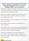 Music Content Knowledge &lpar;5113&rpar; Praxis II  Exam Questions with Correct Answers &vert;  Updated &lpar;100&percnt; Correct Answers&rpar;