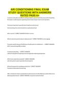 Air Conditioning Final Exam STUDY QUESTIONS WITH ANSWERS RATED PASS A&plus;&period;