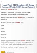 Music Praxis- 5113 Questions with Correct  Answers &vert; Updated &lpar;100&percnt; Correct Answers&rpar; 