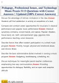 Pedagogy&comma; Professional Issues&comma; and Technology  Music Praxis 5113 Questions with Correct  Answers &vert; Updated &lpar;100&percnt; Correct Answers&rpar; 