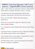 NBHWC Exam Prep Questions with Correct  Answers &vert; Updated &lpar;100&percnt; Correct Answers&rpar;