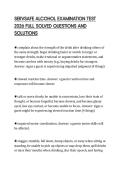SERVSAFE ALCOHOL FINAL PAPER 2026 ACTUAL EXAM QUESTIONS WITH CORRECT ANSWERS