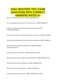HVAC masters test EXAM QUESTIONS WITH CORRECT ANSWERS RATED A&plus;