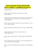 HVAC Master Exam QUESTIONS WITH CORRECT ANSWERS RATED A&plus;&period;