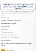 NUFT-204 Exam 2 Review Questions with  Correct Answers &vert; Updated &lpar;100&percnt; Correct  Answers&rpar; 