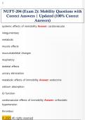 NUFT-204 &lpar;Exam 2&rpar;&colon; Mobility Questions with  Correct Answers &vert; Updated &lpar;100&percnt; Correct  Answers&rpar;