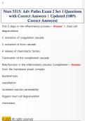 Nurs 5315&colon; Adv Patho Exam 2 Set 1 Questions  with Correct Answers &vert; Updated &lpar;100&percnt;  Correct Answers&rpar;