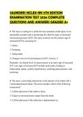 SAUNDERS NCLEX-RN 9TH EDITION EXAMINATION TEST 2026 COMPLETE QUESTIONS AND ANSWERS GRADED A&plus;