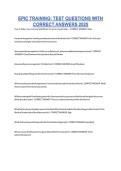 EPIC TRAINING TEST QUESTIONS WITH CORRECT ANSWERS