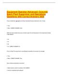 Equipment Operator Advanced- Concrete B&period;&period;&period;uestions with Correct Answers