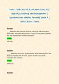 Exam 1&colon; NUR 204&sol; NUR204 &lpar;New 2026&sol; 2027 Update&rpar; Leadership and Management &vert; Questions with Verified Answers&vert; Grade A &vert; 100&percnt; Correct- Fortis&period;