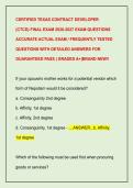 CERTIFIED TEXAS CONTRACT DEVELOPER  &lpar;CTCD&rpar; FINAL EXAM 2026-2027 EXAM QUESTIONS  ACCURATE ACTUAL EXAM &sol; FREQUENTLY TESTED  QUESTIONS WITH DETAILED ANSWERS FOR  GUARANTEED PASS &vert; GRADED A&plus;&vert;BRAND NEW&excl;&excl; 