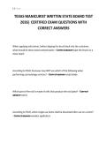 TEXAS MANICURIST WRITTEN STATE BOARD TEST 2026&vert; CERTIFIED EXAM QUESTIONS WITH CORRECT ANSWERS