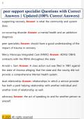 peer support specialist Questions with Correct  Answers &vert; Updated &lpar;100&percnt; Correct Answers&rpar; 
