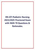    RN ATI Pediatric Nursing 2023&sol;2025 Proctored Exam with NGN 70 Questions & Rationales&period;         Which of the following types of isolation precautions should Susan implement&quest; - 100 correct answer as-Contact  Nurse Mary gave a report to Nurse Susan&semi; SBAR f