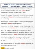 PN HESI PAIN Questions with Correct  Answers &vert; Updated &lpar;100&percnt; Correct Answers&rpar;
