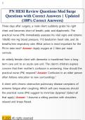 PN HESI Review Questions Med Surge  Questions with Correct Answers &vert; Updated  &lpar;100&percnt; Correct Answers&rpar; 