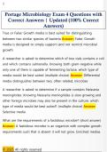 Portage Microbiology Exam 4 Questions with  Correct Answers &vert; Updated &lpar;100&percnt; Correct  Answers&rpar;