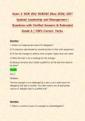 Exam 3&colon; NUR 204&sol; NUR204 &lpar;New 2026&sol; 2027 Update&rpar; Leadership and Management &vert; Questions with Verified Answers & Rationale&vert; Grade A &vert; 100&percnt; Correct- Fortis&period;