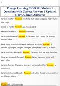 Portage Learning BIOD 101 Module 1  Questions with Correct Answers &vert; Updated  &lpar;100&percnt; Correct Answers&rpar;