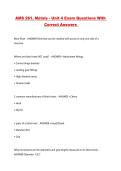 AMS 261&comma; Metals - Unit 4 Exam Questions With Correct Answers 