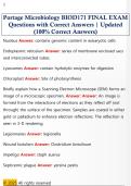 Portage Microbiology BIOD171 FINAL EXAM  Questions with Correct Answers &vert; Updated  &lpar;100&percnt; Correct Answers&rpar; 