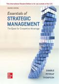 ESSENTIALS OF STRATEGIC MANAGEMENT THE QUEST FOR  CORRECT SOLUTIONS