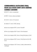 SCRIBEAMERICA OUTPATIENT FINAL EXAM 2026 EXAM SCRIPT WITH VERIFIED CORRECT ANSWERS