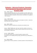 Esthetics - Skincare Products&comma; Chemistr&period;&period;&period;uestions with Correct Answers 
